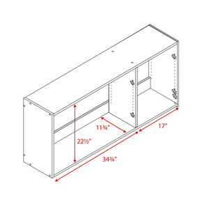Eco-Friendly Wall <b>Cabinet</b> for Living Room, Black Storage <b>Cabinet</b>, Bathroom Pantry with 2 Adjustable Shelves - Product Image 3