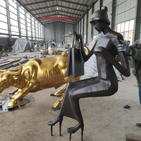 Escultura de Metal Moderna Personalizada, Figura Abstracta de Bronce para Centros Comerciales y Decoración de Exteriores, Arte Público
