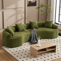 Modernes Vakuumverpacktes Schaumstoff-Komprimiertes Sofa Grünes Chenille 4-Sitzer Komprimiertes Sofa Luxuriöses Modulares Vakuum-Schwamm-Komprimiertes Sofa
