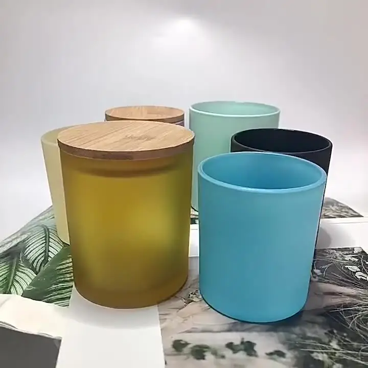 Pot de Bougie en bois transparent, conteneur en verre avec couvercle, bon marché