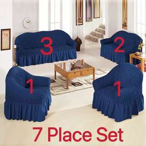 Housses de canapé universelles pour salon, 7 <span class=keywords><strong>places</strong></span>, <span class=keywords><strong>3</strong></span> <span class=keywords><strong>places</strong></span>, housses de canapé à bulles, housses élastiques, housses de canapé en seersucker bordeaux - Product Image 3