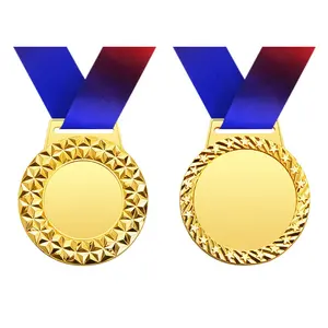 로프 금속 트로피 메달 조각과 프로모션 골드 실버 동메달