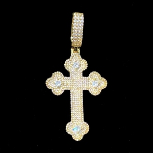 Collier pendentif Hop <span class=keywords><strong>Cloud</strong></span> Cross plaqué or avec zircon incrusté, tendance européenne et américaine - Product Image 6