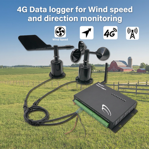 Communication RS-485, surveillance à distance en temps réel, enregistreur de données de vitesse et de direction du vent, enregistreur de données du vent, acier inoxydable noir - Product Image 1