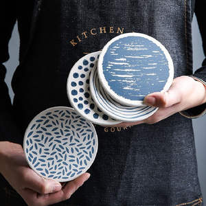 Sous-verre en céramique imprimé sérigraphique de style européen, motif floral rétro, créatif, absorbant l'eau, isolant, pour promotion - Product Image 5