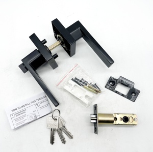 Hot bán hộ gia đình phòng ngủ phòng tắm màu đen vuông Kẽm hợp kim cửa xử lý - Product Image 2