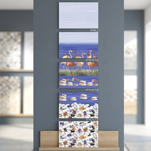 กระเบื้องบุผนังห้องน้ำเซรามิกขนาด 30x45 ซม. ตัวอย่างฟรี 300x450 มม. สีน้ำเงินเคลือบดิจิตอล ขนาด 12x18 นิ้ว กระเบื้องกันน้ำสำหรับตกแต่งภายในห้องครัว - Product Image 2
