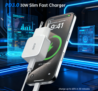 Chargeur USB-C Tommox PD 30W pour téléphone portable, chargeur rapide PD mini GaN 30W pour chargeur mural rapide PD 30W pour téléphone, iPad, tablette