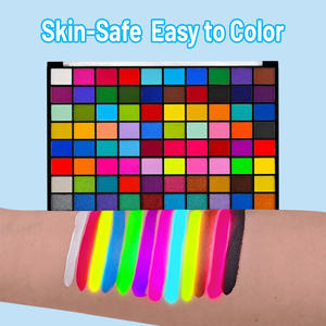 100가지 색상 천연 식물 글리터 메탈릭 쉬머 펄 홀로그램 크롬 CE 인증 페이스 페인팅 키트 - Product Image 3