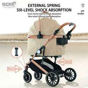 Chariots pliables à 4 roues dédiés aux animaux de compagnie <span class=keywords><strong>pour</strong></span> la promenade des chiens de petite à moyenne taille, transporteurs et poussettes <span class=keywords><strong>pour</strong></span> animaux de compagnie - Product Image 5