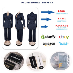 K3733 Ensembles Élégants pour Femmes : Blazer Croisé et Pantalon – Tenue de Bureau Deux Pièces Formelle pour Affaires - Product Image 3