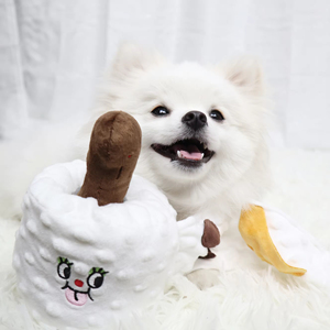 Juguete Interactivo para Perros: Cubo de Papel para Olfatear y Recoger Excrementos, Peluche Sostenible con Sonido para Mascotas - Product Image 1