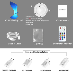 Tabouret de bar moderne à LED RGB rechargeable, résistant à l'eau, écologique, 16 couleurs changeantes, télécommande, design moderne, <span class=keywords><strong>chaise</strong></span> haute pour clubs - Product Image 6