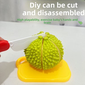 Jouet en plastique pelable unisexe le plus vendu, grande taille, imitation durian à trancher, pour enfants de 3 ans et plus, ensemble de jeu anti-stress en forme de fruit, boîte colorée - Product Image 2