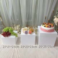 Présentoir Alimentaire Boîte Blanche en Acrylique, Rehausseurs Cubes de Présentation pour Buffets, Événements et Fournitures de Fête