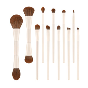 Sản xuất personalizado <span class=keywords><strong>Double</strong></span>-end trang điểm bàn chải Vegan tổng hợp đường viền bột kem che khuyết điểm Blush bàn chải trang điểm bàn chải thiết lập - Product Image 1