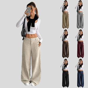 Collection Automne/Hiver Pantalons décontractés pour femmes européens et américains <span class=keywords><strong>de</strong></span> style décontracté à plusieurs poches taille haute confortables élégants extensibles - Product Image 1