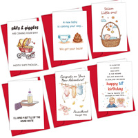 Cartes de vœux premium pour nouveau-nés avec enveloppe, Joyeux anniversaire 2026, Carte en papier pour baby shower et félicitations