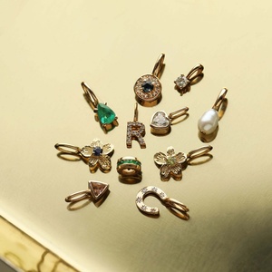 Europe United States New Stainless Steel DIY12 Birthstone Pendant Necklace Butterfly <b>Cross</b> Shape Link 18K Gold Vacuum Plating - Product Image 3