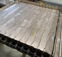 Cintas transportadoras de cadena perforada de acero inoxidable personalizadas para lavado y secado industrial de alimentos, con bisagras para chatarra.