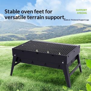 Parrilla de Barbacoa Plegable de Acero para Exteriores HZA-28, Venta al por Mayor de Fábrica, Tamaño Grande, Color Negro, Conveniente para Acampar, Brochetas Duraderas y Sólidas - Product Image 2