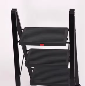 Thang thép đen 4 bậc EN 131, tải trọng 150kg, thiết kế hiện đại, gấp gọn, dạng kệ hoa, di động, dùng trong gia đình - Product Image 2