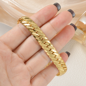 Zeadear flat interwoven textured <b>copper</b> polished personnalisé men women fashion party wholesale 18k gold plated chain <b>bracelet</b> - Product Image 3
