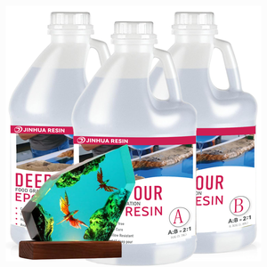 Derin Döküm Epoksi Reçinesi 1.5 Galon <span class=keywords><strong>3</strong></span>:1 Oranında 2 İnç İçin, Şeffaf UV Dayanımlı Nehir Masası Kuru Çiçek DIY El Sanatları Ahşap Dolgu Maddesi - Product Image 1