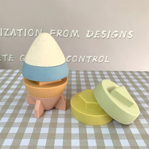 Aprendizaje educativo para bebés, juego para apretar, geometría Irregular, torre de apilamiento, cohete de anidación, juguetes apilables de silicona coloridos - Product Image 3