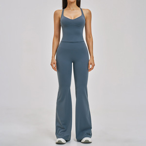 Nouveautés : Ensemble <span class=keywords><strong>de</strong></span> <span class=keywords><strong>sport</strong></span> <span class=keywords><strong>de</strong></span> <span class=keywords><strong>luxe</strong></span> élégant pour Pilates et Yoga, avec pantalon évasé taille haute, effet push-up fessier et dos élégant, séchage rapide - Product Image 3
