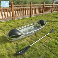 Kayak PC 1 personne avec siège transparent et sac flottant, kit de réparation inclus, pour la pêche, fabriqué en Chine, Lumark, populaire