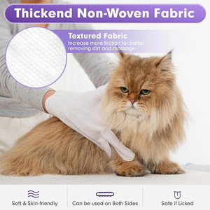 Sinh Thái Thân Thiện Hữu Cơ Rử<span class=keywords><strong>a</strong></span> Miễn Phí Chó Và Mèo Pet Làm Sạch Khăn Lau Ướt Găng Tay Găng Tay Với Drop Shipping Nhự<span class=keywords><strong>a</strong></span> - Product Image 3