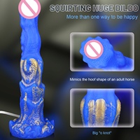 Grand pénis réaliste en forme d'alien, éjaculant de l'eau, avec ventouse animale, rétractable, accessoire de jeu de rôle
