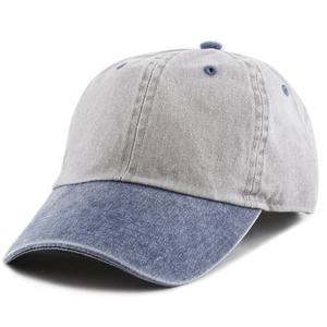 Gorro de papá en blanco de perfil bajo teñido de algodón 100%, gorro lavado Vintage de seis paneles de dos tonos - Product Image 3