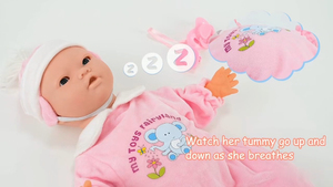 Bambola Interattiva per Bambini da 41 cm con Suoni e Movimenti, Bambola Parlante Realistica che Sfarfallia, Beve e Russa, Giocattolo Educativo - Product Image 5