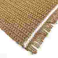 Sets de table rectangulaires tissés marron avec pompons, aspect jute naturel, bordure en dentelle blanche, style bohème rustique pour la cuisine