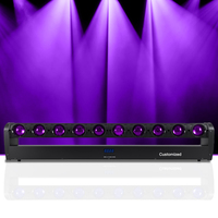 Lampu Beam Matrix LED RGBW 10 Mata 40W Warna Penuh Kecerahan Tinggi DMX Moving Head Bar Light untuk Disko Konser Panggung Lampu DJ