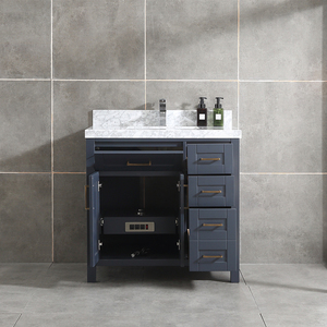 Meuble-lavabo de salle de bain haut de gamme de 36 pouces avec vasque en céramique et caractéristiques résistantes à l'eau - Product Image 4