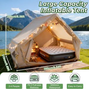 Carpa Inflable Portátil Impermeable de PVC Oxford Grande para 2/4 Personas, Tres Estaciones, con Puerta Única y Espacio para Estufa - Product Image 2