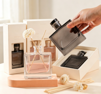 Diffuseur de parfum sans flamme de qualité supérieure, 200 ml, en verre, pour aromathérapie, flacon de parfum d'ambiance avec emballage