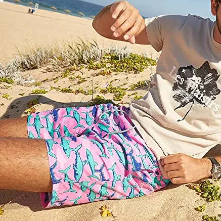 Shorts de natação personalizado de poliéster, bermuda de praia com secagem rápida, personalizada, estampada com logotipo para homens