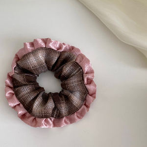 Élégant doux robe à carreaux chouchous pour filles mode doux automne <span class=keywords><strong>hiver</strong></span> cheveux cravates pour femmes dames cheveux accessoires en Stock - Product Image 2