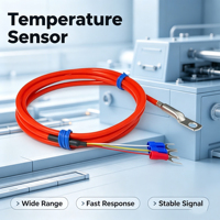 Sonde de température PT100 NTC Thermocouple Haute Précision Câble Orange pour Mesure de Température Industrielle CVC Pt1000