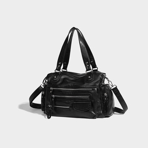 Nuevo Bolso de Hombro Individual para Mujer, Estilo Retro de Motocicleta, Negro, con Cremallera, Casual, de Lujo, Estilo Preppy, Suave, de PU Impermeable, Tanjing - Product Image 3