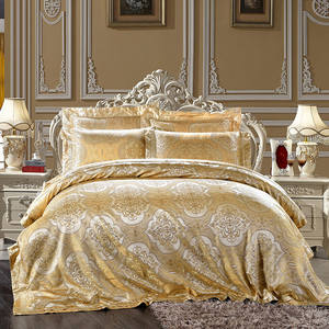 Mûrier royal italien 100% soie de mûrier teint en fil Satin <span class=keywords><strong>Grand</strong></span> Jacquard soie ensemble de literie ensemble de housse de couette - Product Image 4