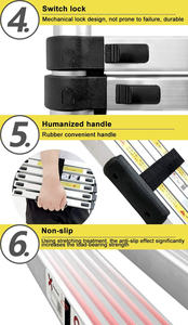 Échelle télescopique en aluminium gain de place 3,8 m Rétraction à un bouton pour la décoration de la maison DIY - Product Image 3