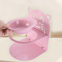 Pelleteuse à litière pour chat en acier inoxydable, détachable, bol pour chat, protection du cou, anti-déversement, pelleteuse de nettoyage pour chats et chiens