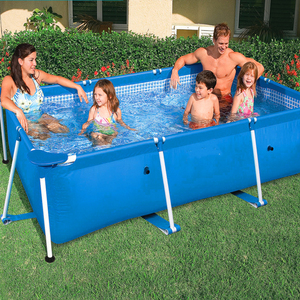 Ngoài Trời Gia Đình PVC Hồ Bơi Hình Chữ Nhật Kim Loại Khung Mặt Đất Hồ Bơi Cho Trẻ Em - Product Image 1