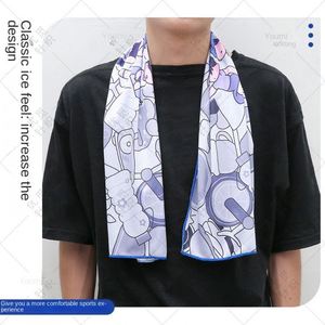 Toalla deportiva de microfibra con diseño de dibujos animados, de secado rápido, absorbente de sudor, refrescante, para gimnasio, hogar, correr, con efecto de hielo para una mayor absorción. - Product Image 4