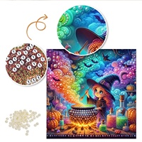 Kit de Peinture Diamant 5D DIY : Mini Poupée Sorcière, Articles de Décoration de Chambre, Cadeau d'Halloween, Vente en Gros pour le Dropshipping